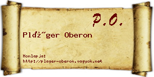 Pláger Oberon névjegykártya